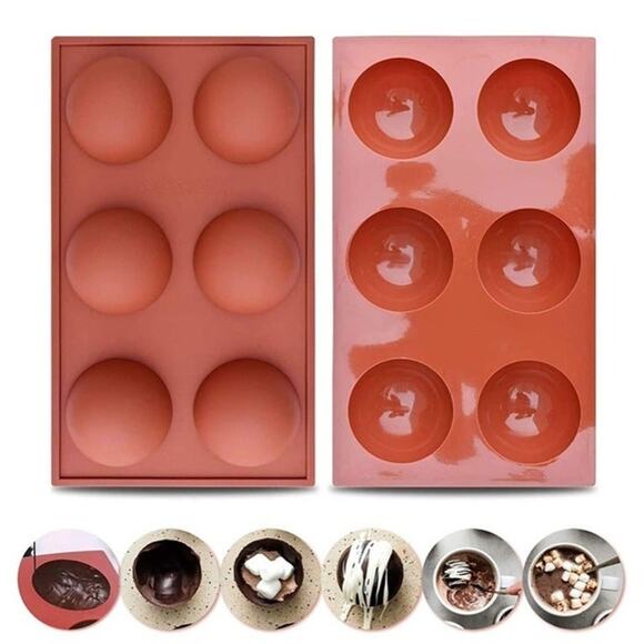 Silicone Brown 2 PACK Candy Molds Cake Pop Mold for 6 POPS - Picture 1 of 5
